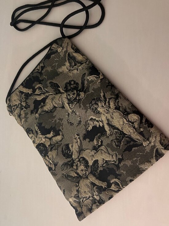 Handcrafted Handbags - Handcrafted Janine King Designs Angel Cherub Tapestry Crossbody Bag